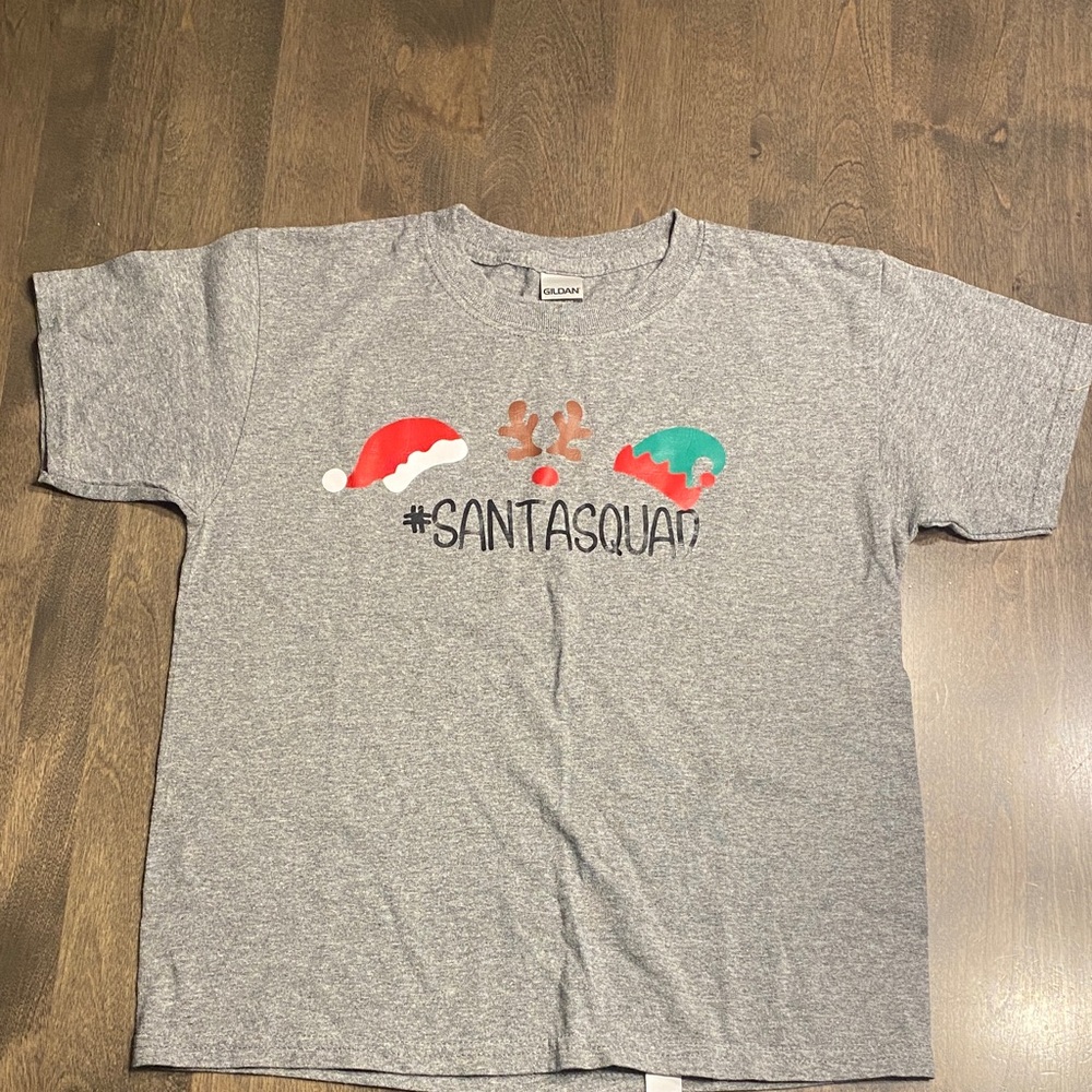 Gildan Gray Santa Squad Kids Tee